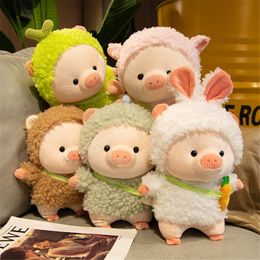 28/38cm Lovely Pig Plush Toy Creative Rabbit&Bear Doll Soft Stuffed Animals Toy for Children Baby Kawaii Birthday Gift