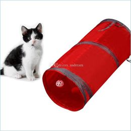 Cat Toys Pet Train Dog Cat Tunnel Collapsible Pas Toys Training Home Product Gift Drop Delivery Garden Supplies Dhpo7