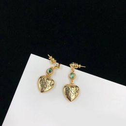 Charm Earrings 2022 New Fashion Luxury Brand Designer Gemstone Heart-shaped Pendant Earring for Women Wedding Premium Party High Quality Jewellery with Box and Stamps