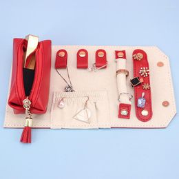 Jewellery Pouches Leather Organiser Earring Ring Necklace Storage Box Display Roll Package Travel Portable Case Multifunction Bag