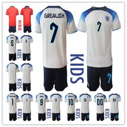 Kids 2022 GREALISH KANE FODEN Soccer Jerseys Sets 22/23 Home national football ENGlANDS STERLING SAKA RASHFORD BARKLEY SANCHO MOUNT kits football Shirt