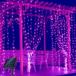 Christmas Decorations Decoration 2023 Festoon Led Light Solar Fairy Curtain 3Mx3M For Room Wedding Outdoor Year Decor Accessories 221122