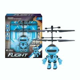 RC Robot Electric Aeroplane Infrared Induction USB Charging Plastic Mini Fly Electronic Aircraft Suspension Toys Kid Xmas Gifts 221122