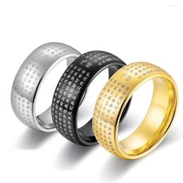 Wedding Rings Men Jewelry The Heart Sutra Tungsten Ring Cool Rock Buddhist Gold Finger Band Domed Punk For Male Anniversary Party Gift