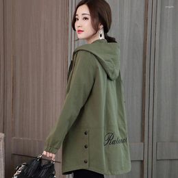 Women's Trench Coats Spring Fall Women Loose Solid Khaki Jackets Korean Fahsion Casual A-line 2022 Female Clothing Girls Tops