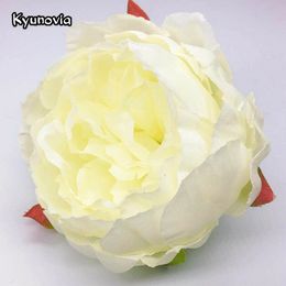 Decorative Flowers Wreaths 50Pcs/Lot 10cm Peony Head Artificial For Wedding Party Home Decoration DIY Fake Wall Garland KY138 221122