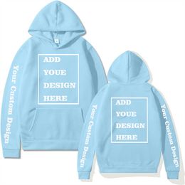 Hoodies Custom Add Your Text men/women hoodie Sweatshirt Customized Long Sleeve High Quality Heavy Weight Soft Fleece Tops Hoody Y2211