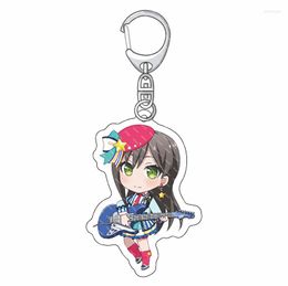 Keychains Anime KeyChain Women BanG Dream Key Chain For Men Rimiri Ring Acrylic Car Keyring Party Mitake Ran Pendant Japan Girls Gift