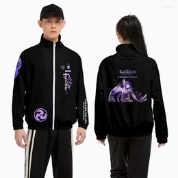 Men's Jackets Anime Genshin Impact Raiden Shogun Baal 3D Print Men's Harajuku Cardigan Stand Collar Zipper Baseball Jacket Outerwear