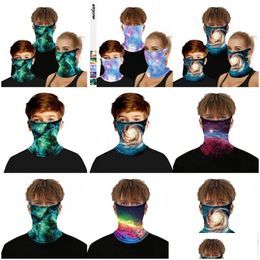 Designer Masks Star Sky Face Er Mask Respirable Starry Magic Scarves Fashion Turban Neck Gaiters Cycling Reusable Child Adts 8 5Md C Dhwpl