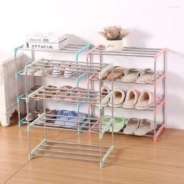 Clothing Storage 4-Layer Metal Standing Shoe Rack Modern Minimalist Free Assembly Home Furniture Removable Super Space Saving Shoes Cabinet