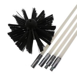 Cleaning Brushes Rotary Chimney Brush 570mm Long Handle Flexible Rod For Dryer Pipe Fireplace Inner Wall And Roof Tools 221122