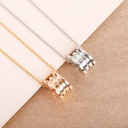 2022 Luxury quality Charm round spring pendant necklace in two colors plated have box stamp PS4419A