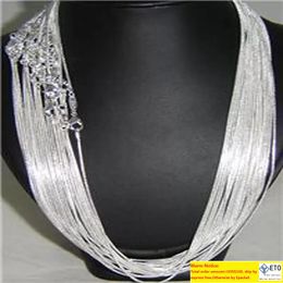 wholesale Sterling Silver 1mm Snake Chain Necklace for women men jewelry 16inch 18inch20inch22inch24inch can be choose