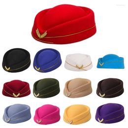 Berets 449B Stewardess Hat Beret Women Air Hostesses Party Cosplay Formal Uniform Caps Accessory Hats Costume