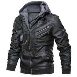 Men's Leather Faux Drop Oblique Zipper Motorcycle Jacket Brand Military Autumn Pu Jackets Coat European size S-5XL 221122