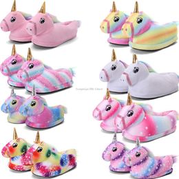 Slipper Unicorn Slippers for Girl Boys Lovely Winter Warm Indoor Casual Claw Animal Party Cosplay Shoes Toddler Kids Home 221121