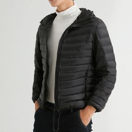 Men's Down Parkas Man Winter Autumn Jacket White Duck Jackets Men Hooded Ultra Light Warm Outwear Coat Outdoors 221122