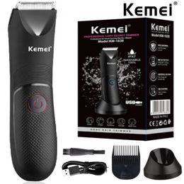 Kemei Washable Groin Hair Trimmer For Men Women Waterproof Wet Dry Clipper Pubic Armpit Body Hair Hygiene Razor KM-1838