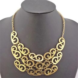 Pendant Necklaces Bohemian Vintage Style Gold Alloy Chains African Tribal Shaped Choker Necklace Statement For Women Men