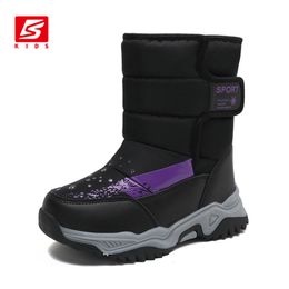 Boots Children Winter High Kids Snow Boot Boys Girls Warm Outdoor Thick Sole Plush Child Cotton Shoes Waterproof Sneakers 221122