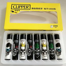 Collection Original Clipper Lighter Grinding Wheel Butane Gas Lighter Nylon Torch Free Fire Gift Box Packaging Men Gift