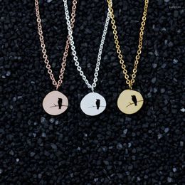 Pendant Necklaces Wholesale 10piece Stainless Steel Tiny Disc Pendants Dainty Bird On Branch Jewellery Retro Fashion Women Chain Colar