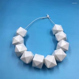 Chains Geometric White Beads Necklace Ladies Clothing Jewellery Acrylic African Beaded Thick For Gift Drop