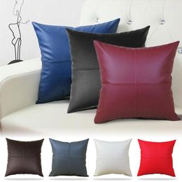 Pillow 45x45cm Throw Pillows Case Nordic Style Imitation Pu Leather Covers Home Sofa Living Room Car Decor Pillowcase