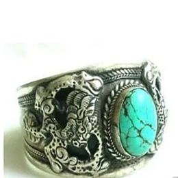 Fashion Tribal Jewellery Men's cuffs Tibet Silver & Turquoises Bracelet