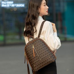 Wholesale factory ladies shoulder bag simple Joker letters retro printed backpack street trend contrast leather handbag outdoor travel leisure backpacks 4655#