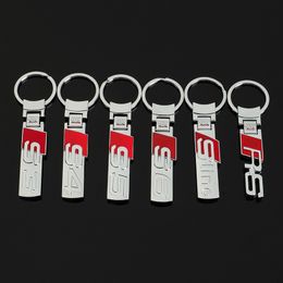 Double Side Keychain For Audi S3 S4 S5 S6 RS Sline Car Logo Metal keychain