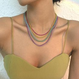 Choker American And European Colourful Simple Casual Statement Chain Necklace Party Jewellery