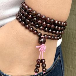 Chains 6mm Garnet Stone 108 Beads Handmade Tassel Necklace Bracelet Prayer Spirituality Religious Chakra Tibetan Spiritua Retro