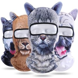 Party Masks Motorcycle 3D Animal Ear Balaclava Full Face Mask Bicycle Hats Snowboard Winter Warmer Cat Dog Face face shield