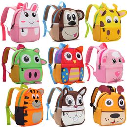 Mochilas 3D Animal Children Brand Design Girl Garotas Backpack Beddler Kids Neoprene Bolsas de jardim de infância da escola de jardim de infância 221122