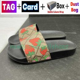 2022 Designer Slides Mens Womens Slippers with Original Box Dust Bag black floral flowers Canvas green flowers shoes Fashion lu