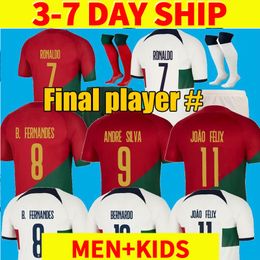 22 23 Portuguesa JOAO FELIX soccer jerseys RUBEN NEVES BRUNO RONALDO FERNANDES Portugieser 2022 player version football shirt Men Kids kit sets DIOGO J. OTAVIO