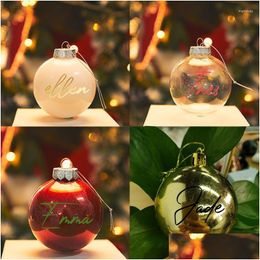 Christmas Decorations Christmas Decorations 4 Pcs/Set Personalised Ornament With Name Gift Holiday Gifts Family Boes De Noel Drop De Dhkvs