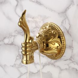 Bath Accessory Set Luxury Gold 4-Piece Bathroom Hardware Golden Robe Hook Toilet Brush Holder Soap Dish Toothbrush Cup