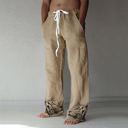 Men's Tracksuits Glitter Moccasins Women Toe Mens Fashion Casual Printed Linen Pocket Lace Up Pants Large Size Pants 221122