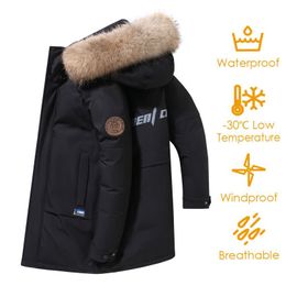 Men's Down Parkas Autumn Winter Men Jacket Cotas Mens Warm 90% White Duck Hooded Multi Pockets Overcoat Male Plus 4XL 221122