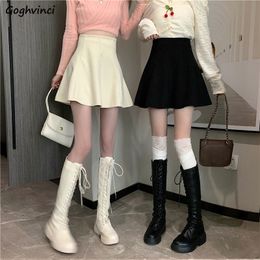 Skirts Women High Waist Elegant Allmatch Two Colors Solid Sweet Office Lady Mini Ins Fashion Cozy Sexy Streetwear College 221122