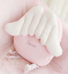 Pink Angel Wings Plush mochilas Kawaii Designerlook Bagbody Bags con alas mochila para niños Bag de hombro