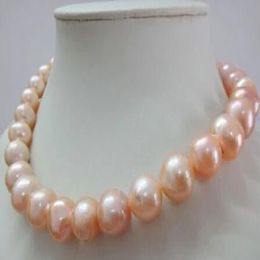 fashion Jewellery Noble AAA11-12mm natural south seas gold pink pearl necklace 18inch