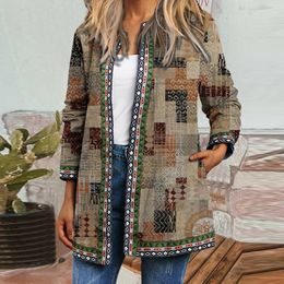 Womens Jackets Loose Coat Ethnic Pocket Vintage Antishrinking for Autumn Winter Clothing 221122