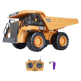 Electric RC Car 2 4G Radio Controlled RC Dump Truck 1 24 9CH Dumper Technique for Boy Gift USB Rechargeable Children 221122