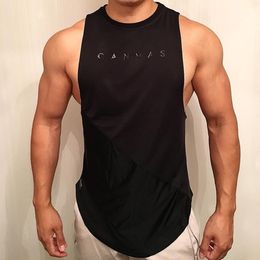 Men's Tank Tops Bodybuilding Sporty Tank Top Men Gyms Fitness Workout Sleeveless Shirt Male Stringer Singlet Summer Casual Loose Undershirt Vest 221122