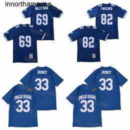 Movie Football Varsity Blues 69 Billy Bob Jersey 82 Charlie Tweeder 33 Al Bundy West Canaan Coyotes College All Stitched Team Colour Blue High Quality