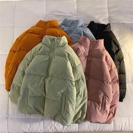 Mens Down Parkas Men Harajuku Colourful Bubble Coat Winter Jacket Streetwear Hip Hop Parka Korean Black Clothes Puffer Jackets 221122